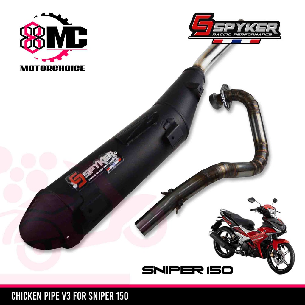 SPYKER Pipe V3 for Yamaha Sniper 150 Full System Exhaust Shopee