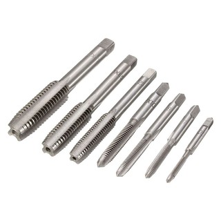7Pcs M3 to M12 metal Hand Screw Machine Metric Taper Plug Tap Drill Bit Kit Silver #2