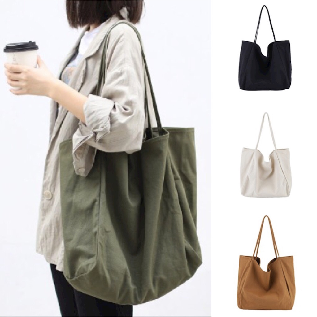 Women Korean Tote Bag Canvas Bag Shoulder Bag Fabric Bag Handbag COD ...