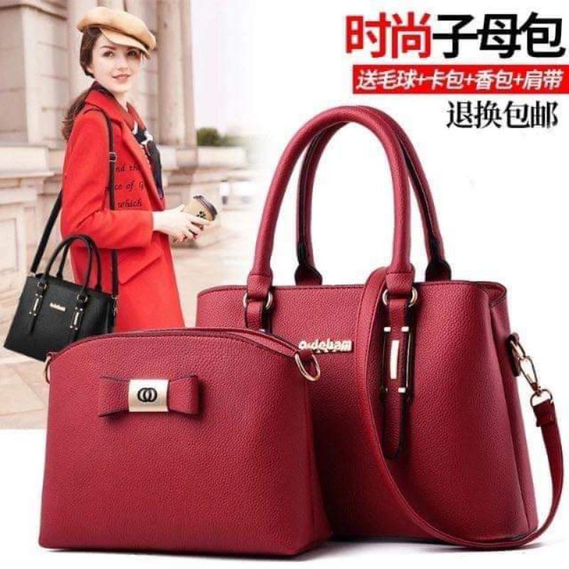Korean bag 2n1 ( red and Lpink) Shopee Philippines