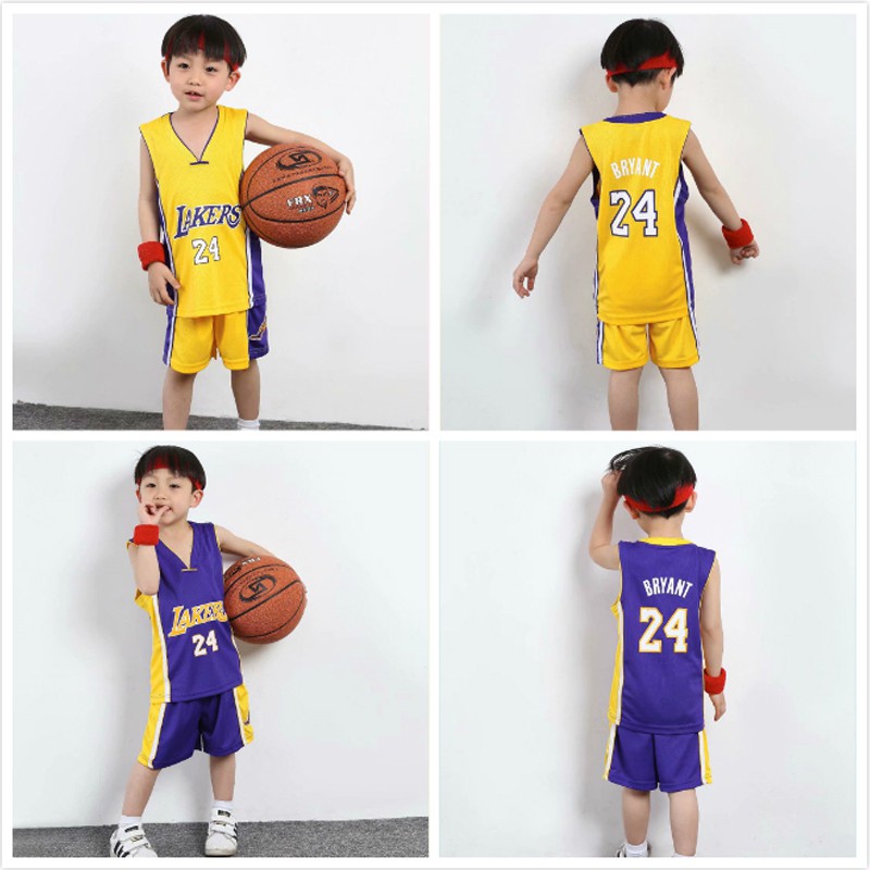 Children NBA Lakers Jersey #24 Kobe Bryant Jersey Kids Tops Pants ...