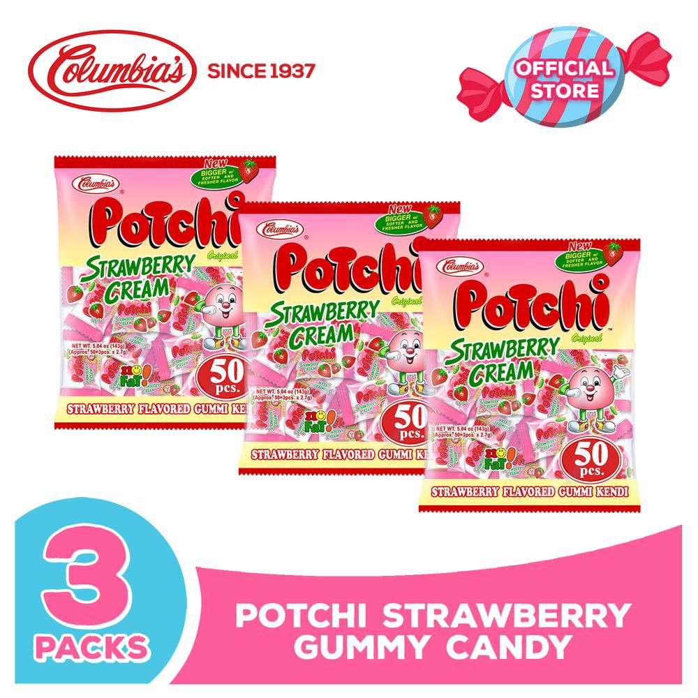 Columbia Candies: Potchi Strawberry Cream Gummy Candy Bundle of 3 ...