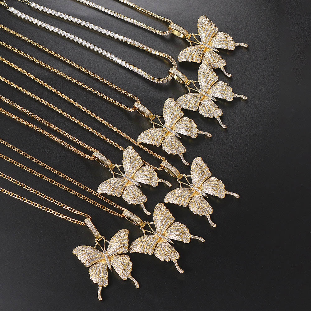 Butterfly pendant necklaces para sa mga kababaihan hindi kinakalawang ...