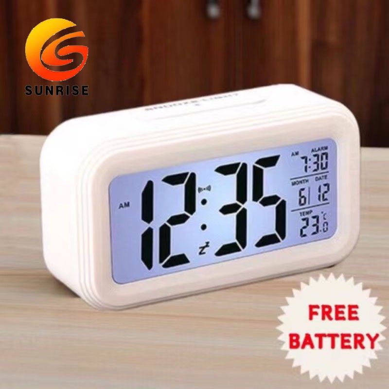 New Digital Backlight LED Display Table Snooze Thermometer Calendar Alarm Clock 
