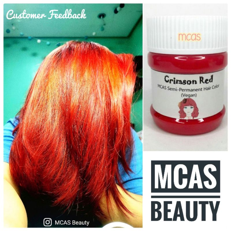 MCAS Crimson Red Vegan Semi-Permanent Hair Color (120ml/150ml) | Shopee  Philippines