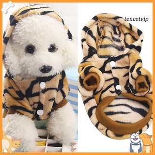 【 Ready Stock】【Vip】Dog Puppy Hoodie Tiger Style Warm Flannel Dog Clothing Costume Winter Warm Coat