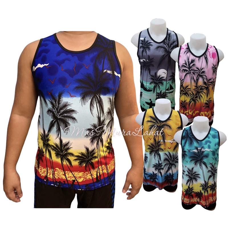 Trendy Pambahay Sando for Men Adult Tropical Prints, Stripes & Tie Dye Free size up to XL (Direct S)
