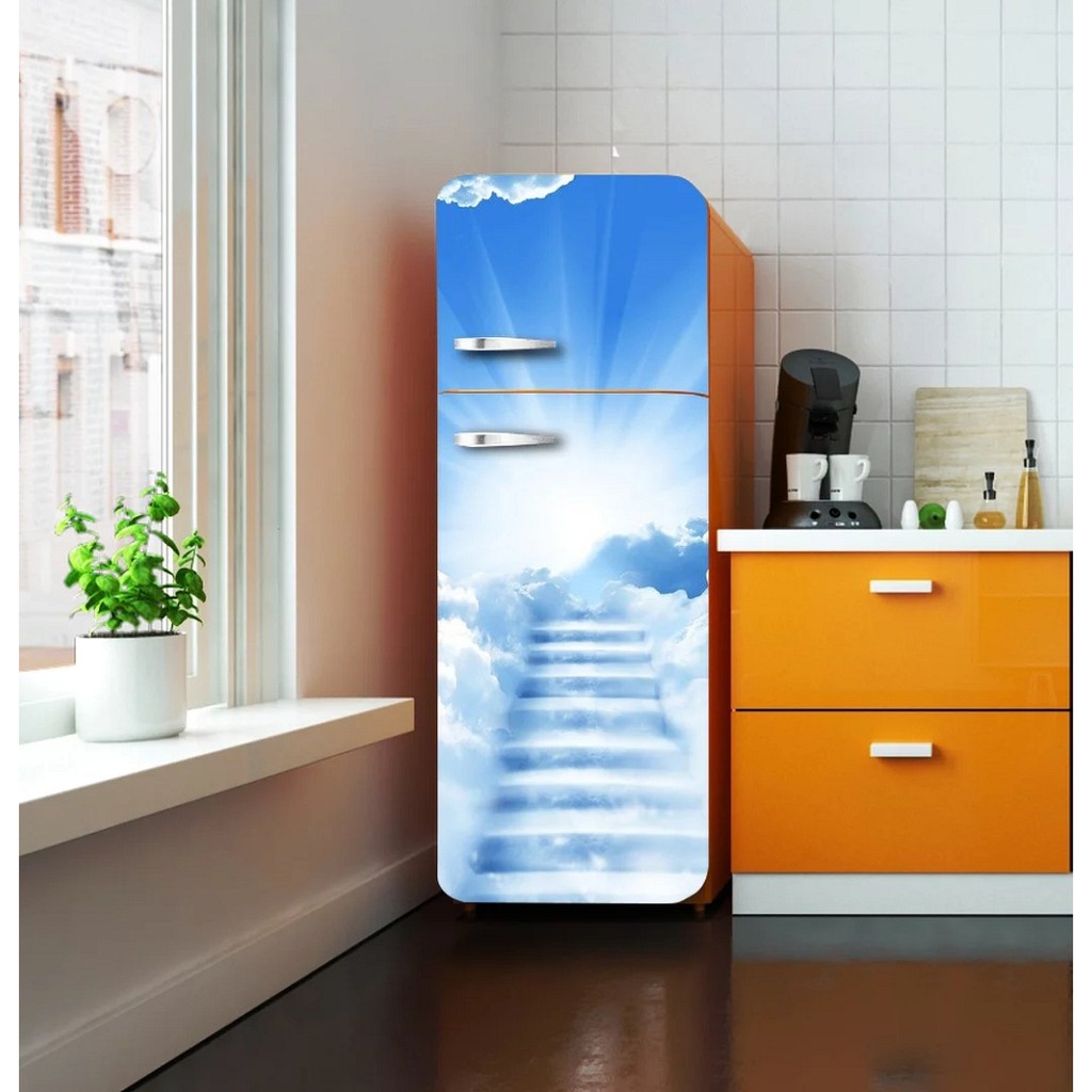 3D Creative Steps To Sky Refrigerator Sticker Fridge Door ...