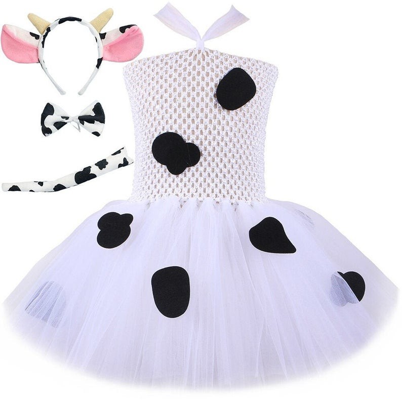 Girls Milk Cow Tutu Dress - Kids Halloween Costume - Farm Animal Tutu  Outfit - farm girl tutu. | Shopee Philippines
