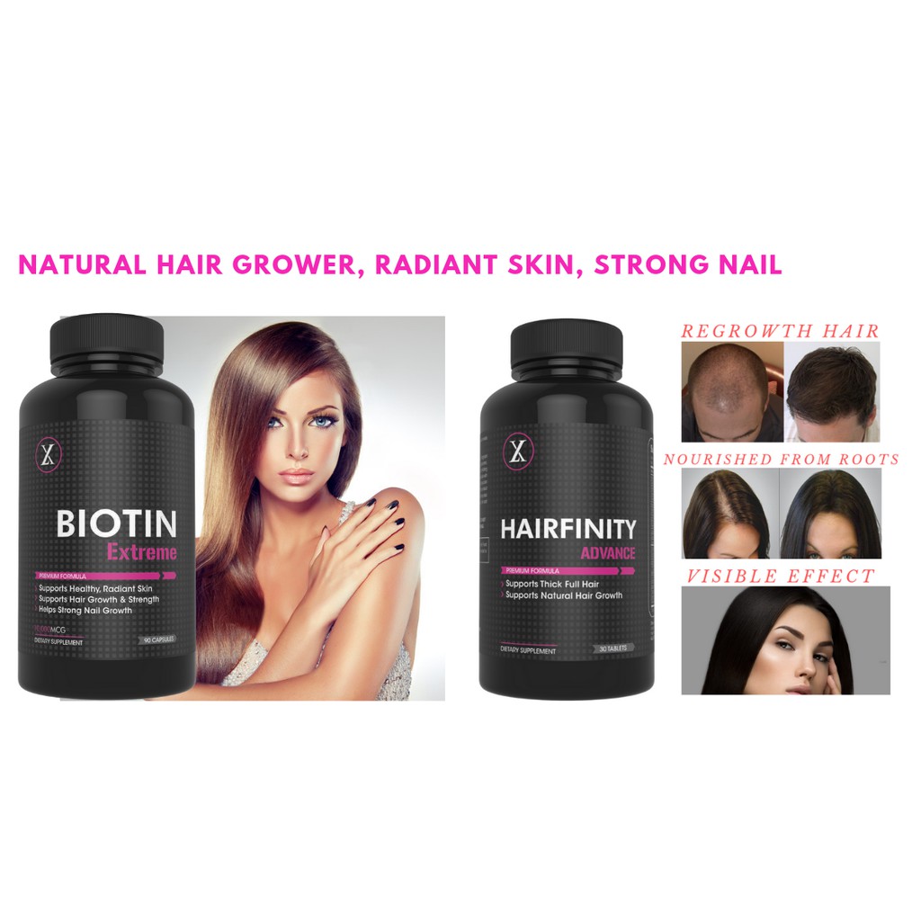 Combo Natural Hair Grower Combo Biotin Extreme 10 000 Mcg 90