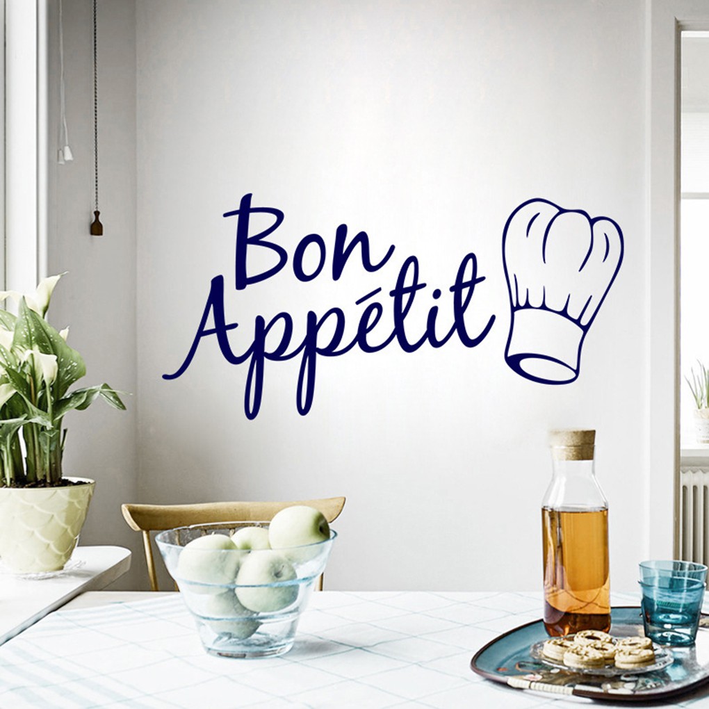 Bon Appetit Kitchen Wall Sticker Art Quote Wall Decal Kitchen Dining Room Restaurant Decor Shopee Philippines