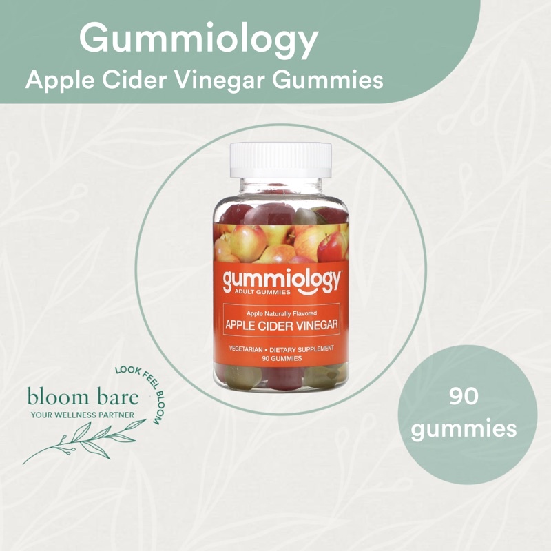 Gummiology Adult Apple Cider Vinegar Gummies, Natural Apple Flavor, 90