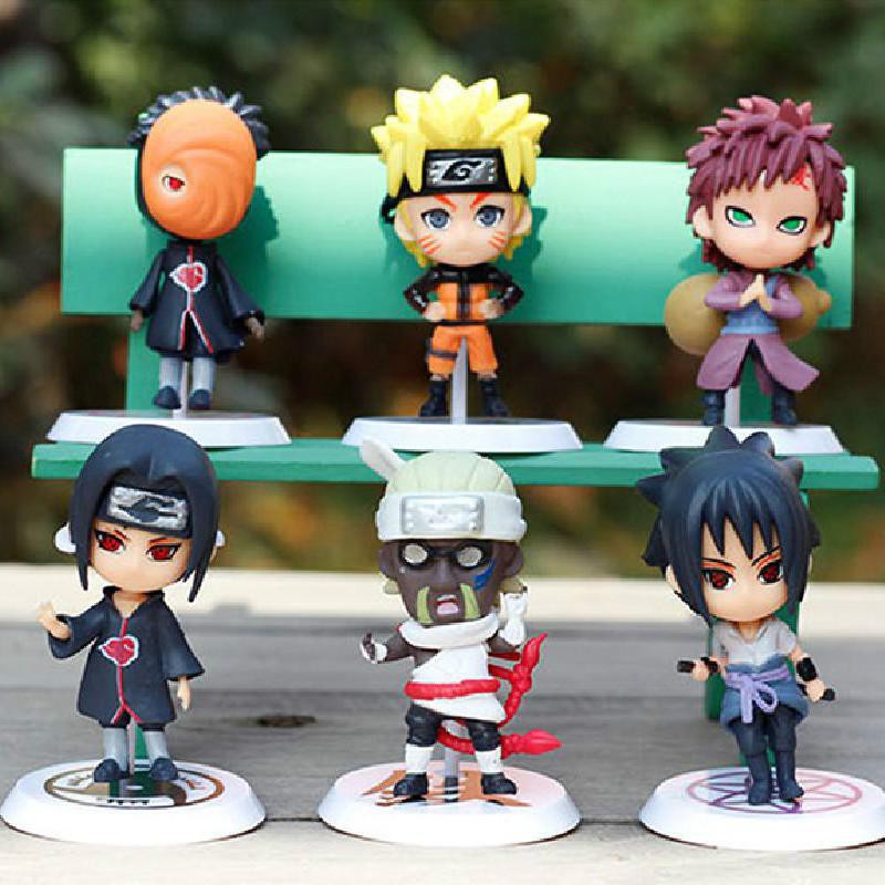 6pcs/set Naruto Hokage Mini Hand-made Models Q Version Anime Action ...