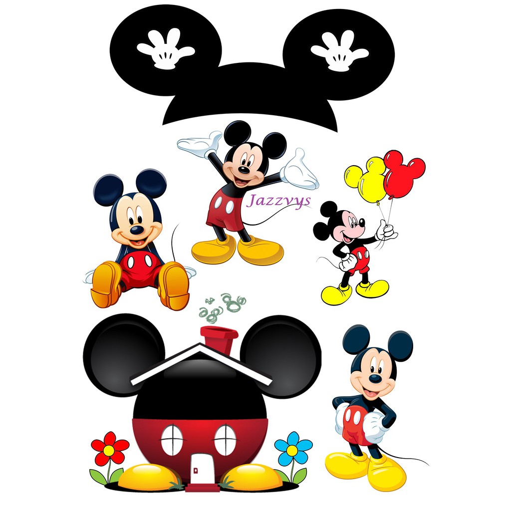 Mickey Mouse Cake Topper Cupcake Mickey Themed Toppers Design Printed ...