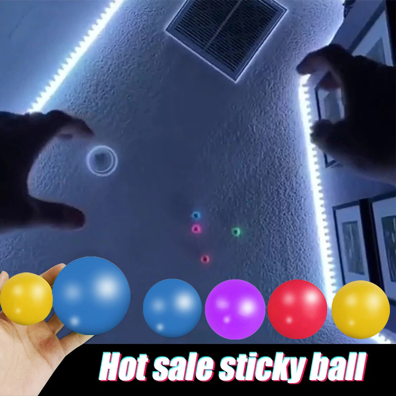 Stick Wall Ball Sticky Ball Catch Throw Ball Novelty for Kids Boys