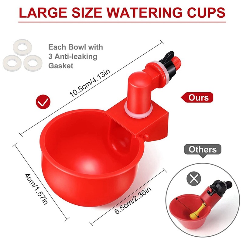 [R8]Chicken Watering Cup Automatic Filling Waterer Poultry Drinking Bowl Thread Watering Feeder Cup for Chicken #4