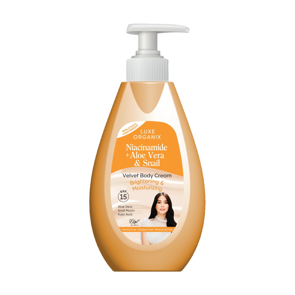 LUXE ORGANIX Niacinamide + Aloe Vera & Snail Velvet Body Cream 400ml