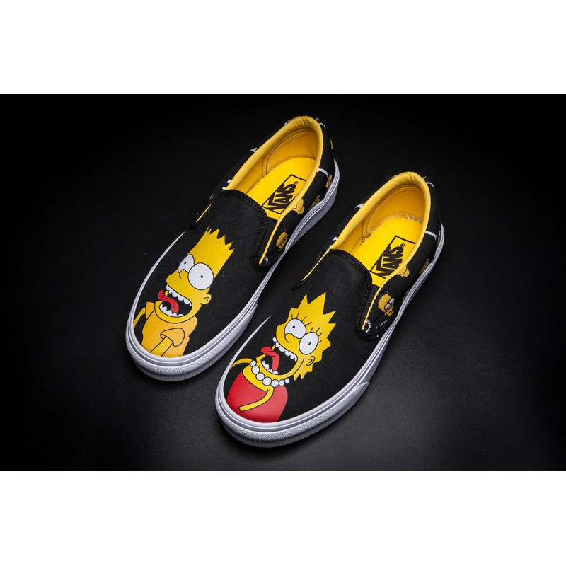 cartoon vans slip ons