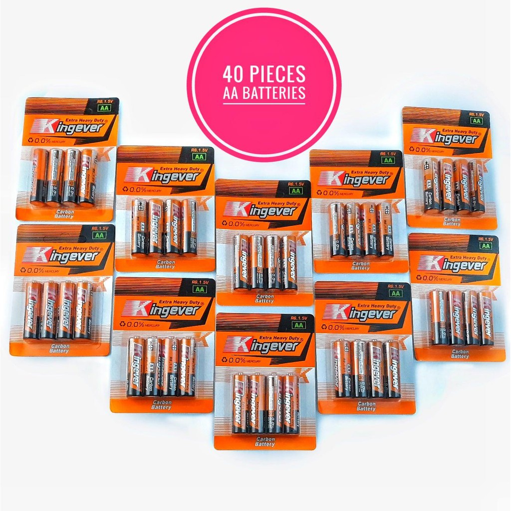 1box Kingever AA Battery 40pcs 1.5V Double A Batteries Shopee