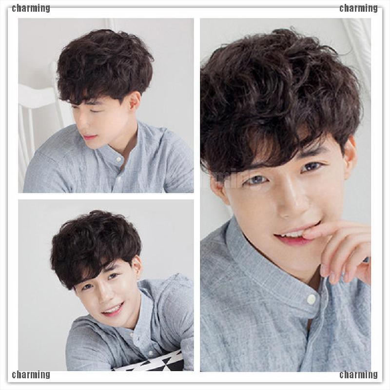 205 ** European American Men's Wigs Korean Short Wigs Hair Cosplay Party  Hair Wig Handsome Men's Short Curly Hair Style Wig | Shopee Philippines