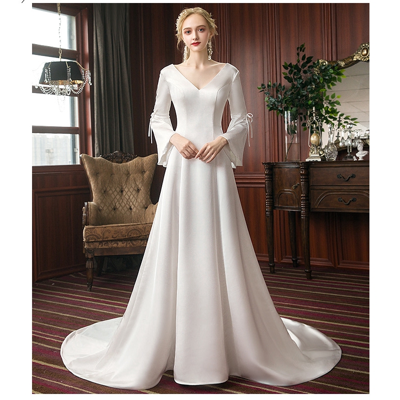 satin fishtail dress