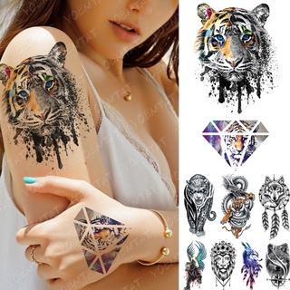 Tiger Tattoo Schwarz Fake Tattoo Aufkleber AL-035 