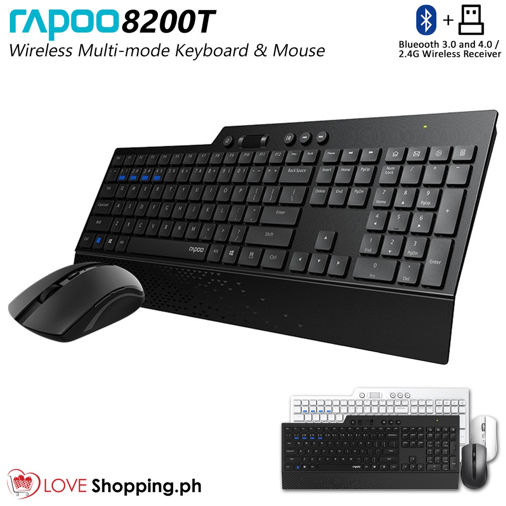 RAPOO 8200T Bluetooth 3.0 Multi-mode 2.4G Wireless Keyboard & Mouse ...