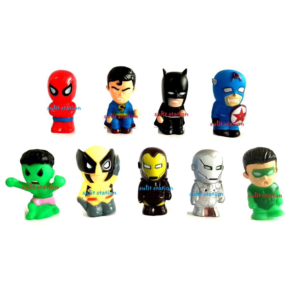 batman and spiderman figures