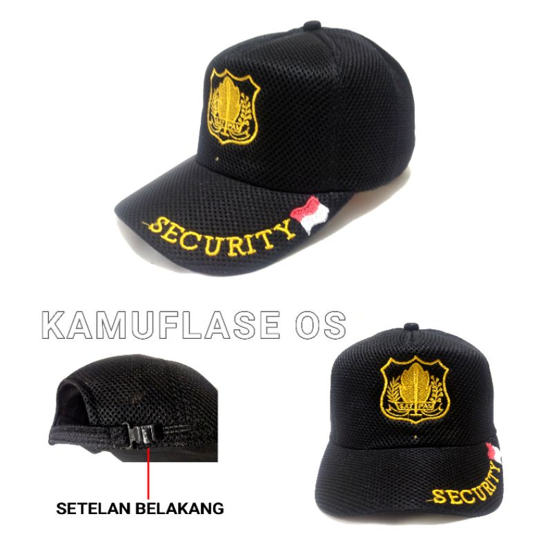 HITAM Wholesaler! Security Hat Black And Brown Embroidered SECURITY Hat