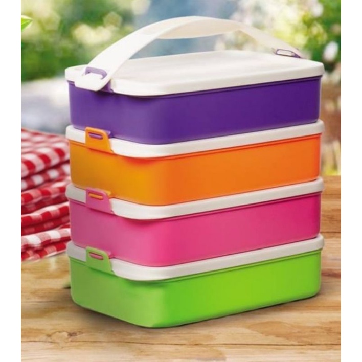 Tupperware CLICK TO GO SMALL ROUND LUNCH BOX SET MICROWAVEABLE