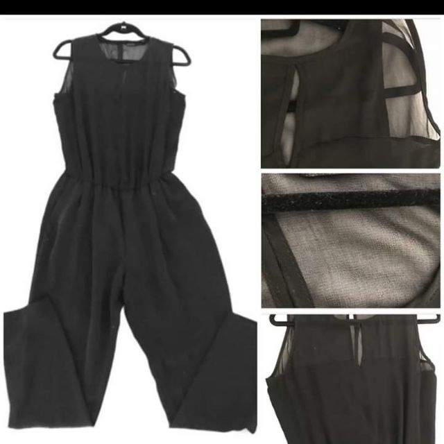 zara black overalls