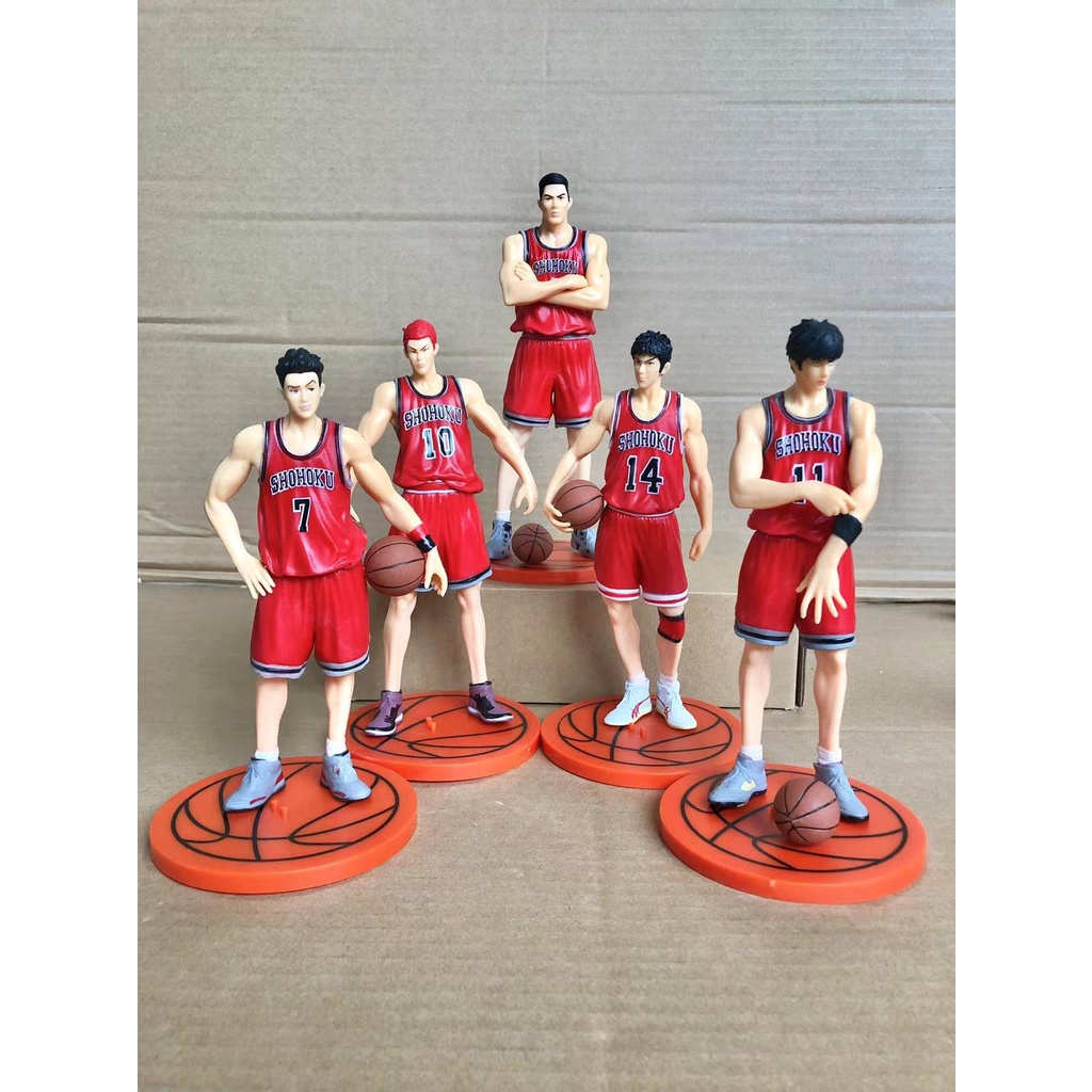 FIGURE ANIME SLAMDUNK SET NO BOX (SAKURAGI,MIYAGI,RUKAWA,AKAGI,MITSUI ...