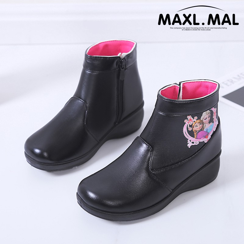 Kdis Black Shoes High Heeled High Top Girl School Shoes Blcak Shoes Boot Shopee Philippines