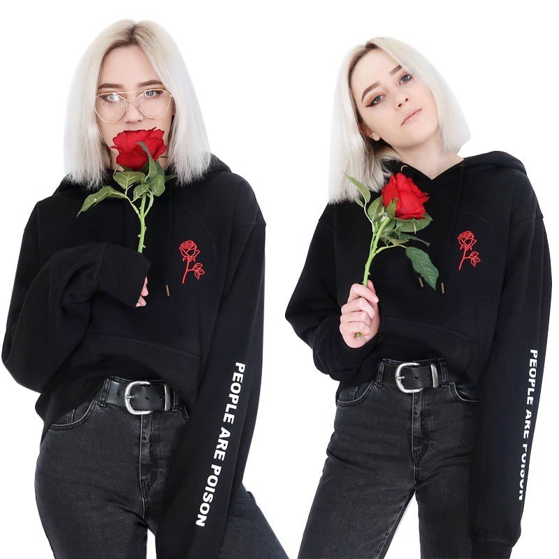 rose print sweatshirt