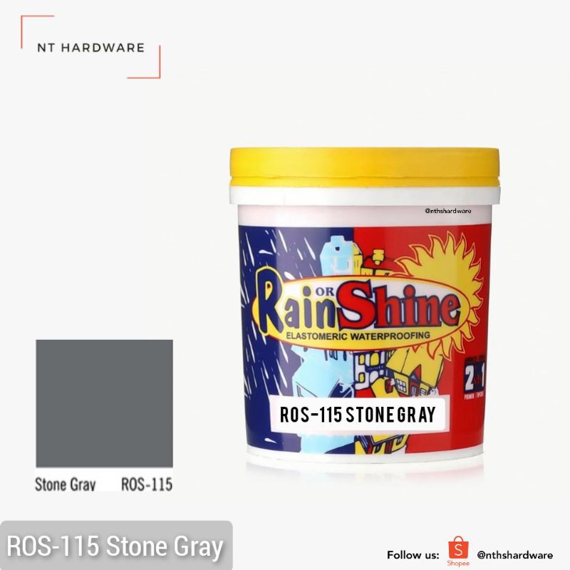 Rain or Shine Paint Latex Stone Gray 1L Shopee Philippines