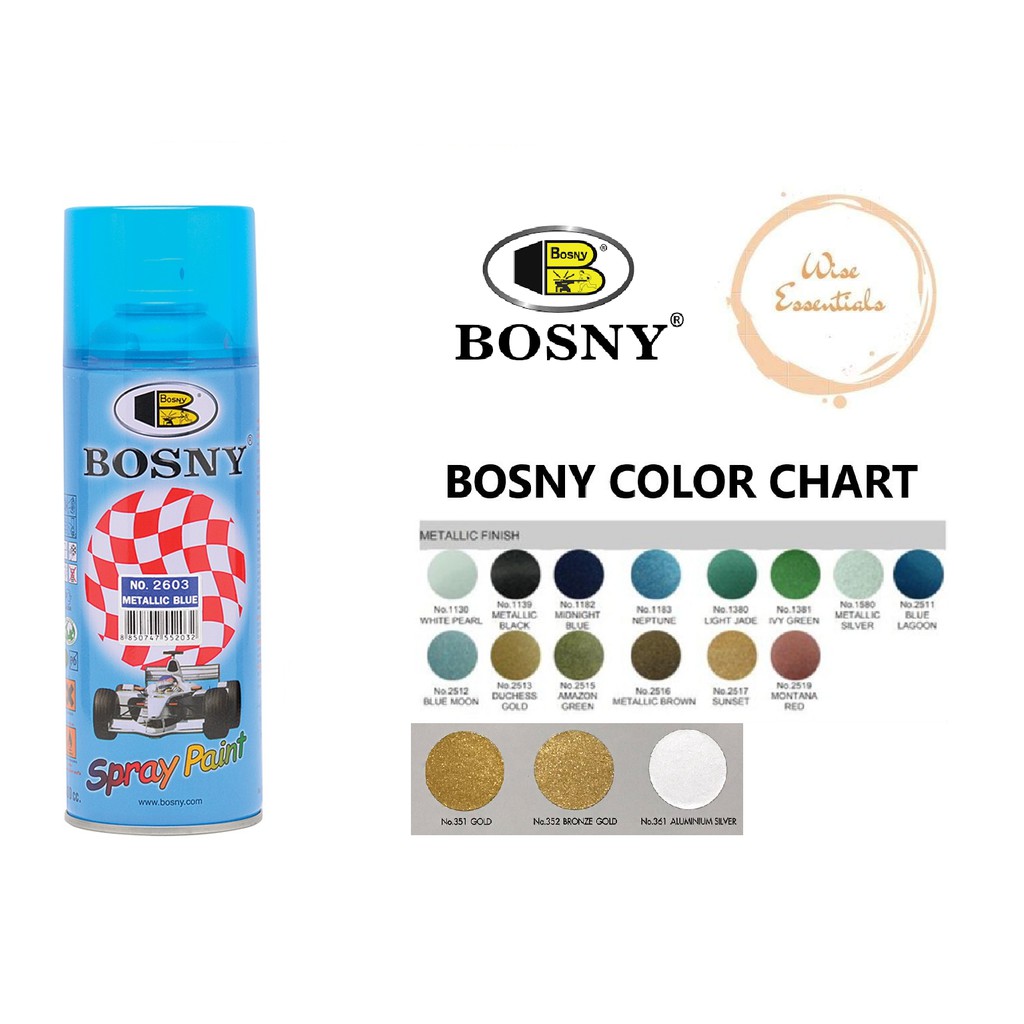 BOSNY Acrylic Spray Paint Gold and Metallic Colors Shopee Philippines