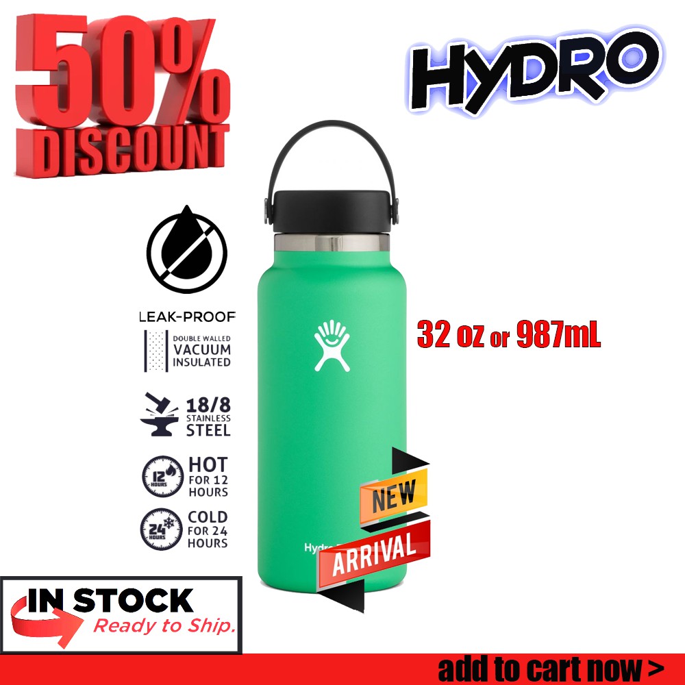 H2o water hydro 32oz flask (32oz)(teal) 1000ml tumbler bottle hot and cold  water tumbler big size | Shopee Philippines