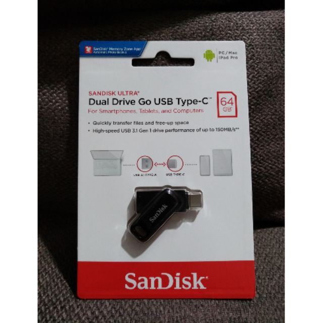 SanDisk 64GB Ultra Dual Drive Go USB Type-C Flash Drive - SDDDC3-064G |  Shopee Philippines