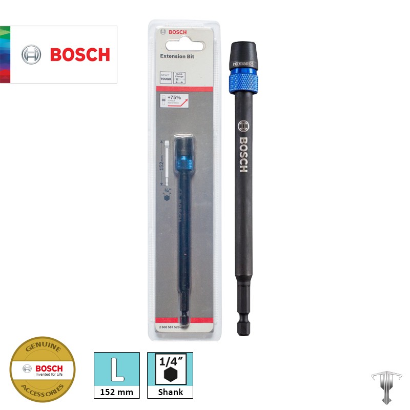 Bosch 2608587520 Quick Change Extension Bit 1/4" Hex Shank 152 mm