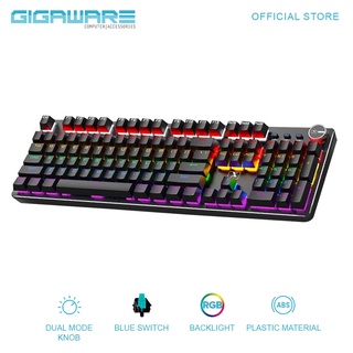 Gigaware G1000B Mechanical Keyboard 104 Key Dual Mode Knob Blue Switch