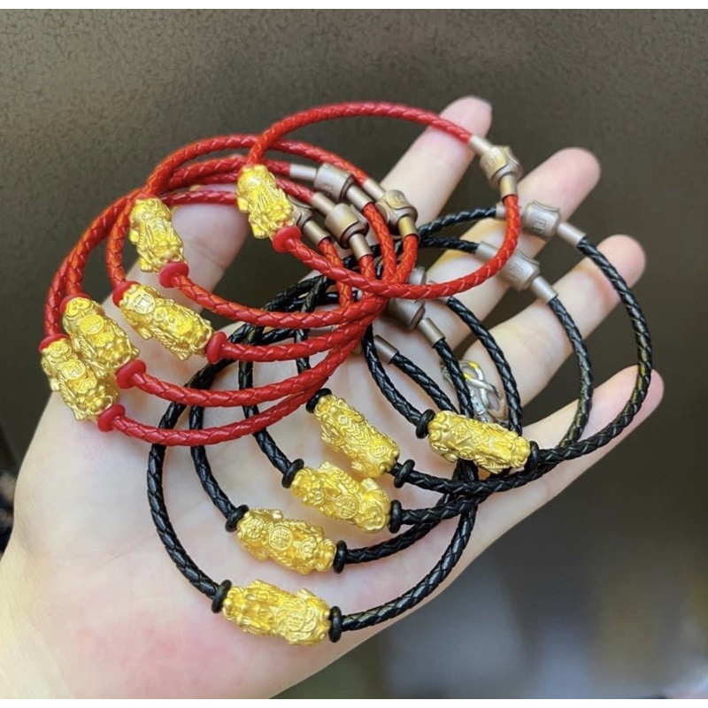 authentic original 24Karat Chinese Gold piyao pi xiu in red and black