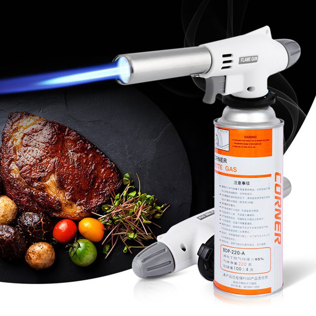 Electronic Cooking Torch Flame Gun Butane Burners Portable Camping