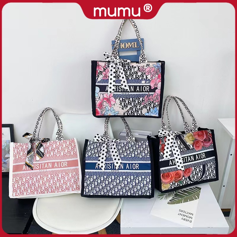 Mumu 3020 Ladies Elegant Large Canvas Fashion Printed Tote Bag Women