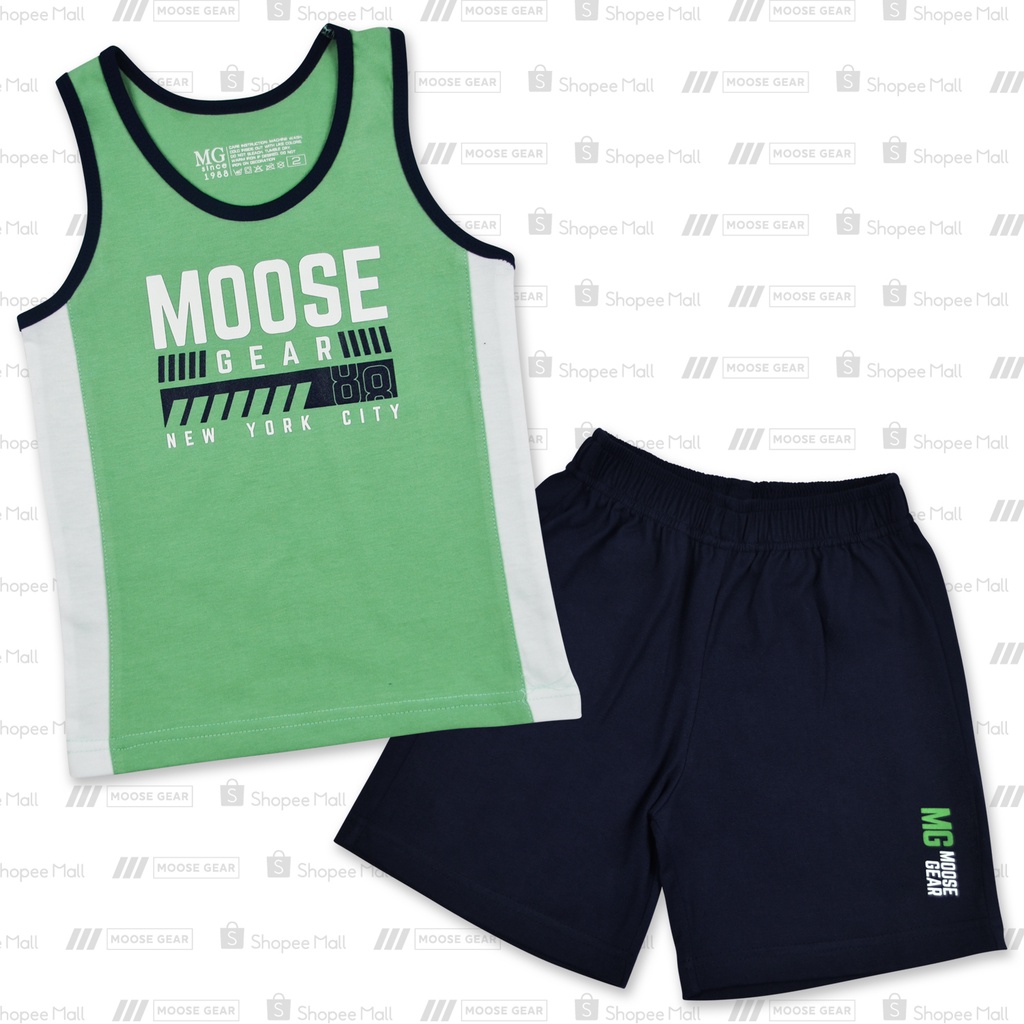 Moose Gear Pastel Green Sando With Navy Blue Short set - Boys (SDS-P ...