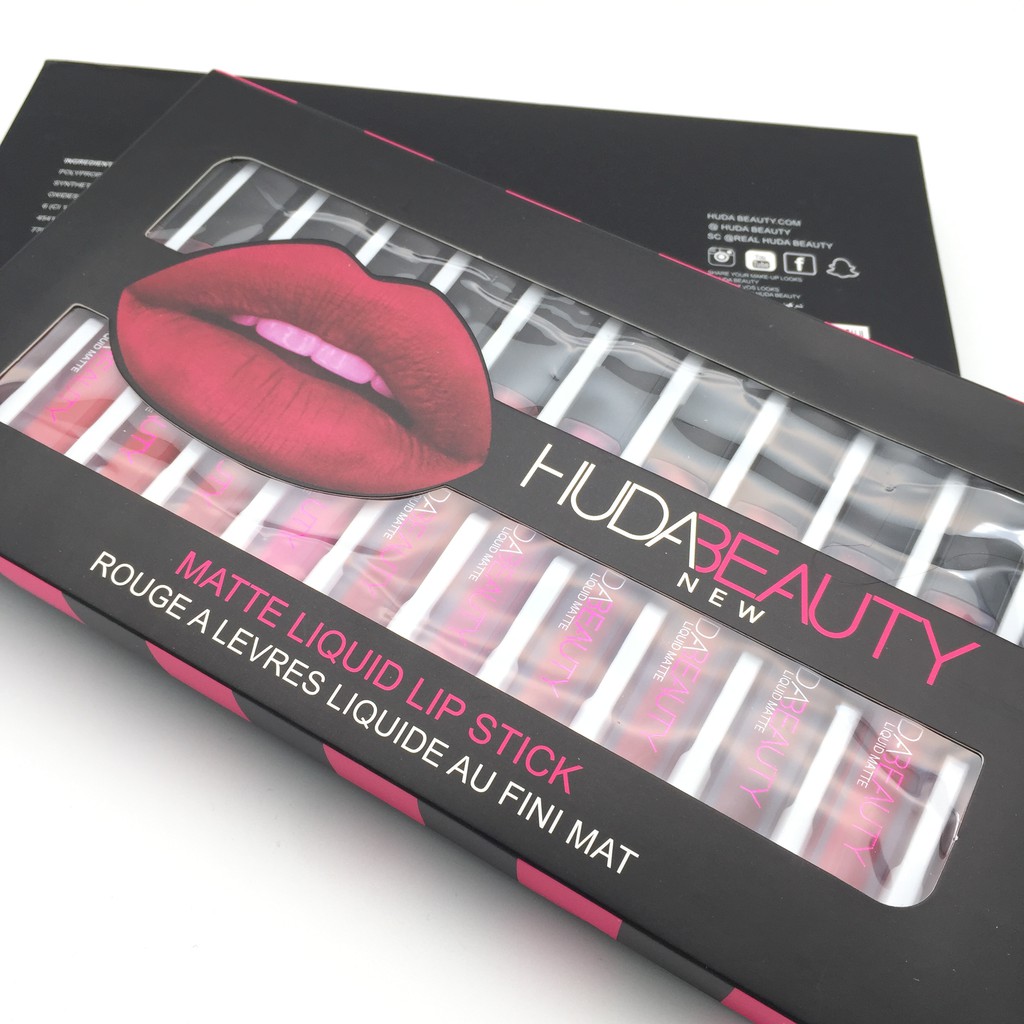 Cod Huda Beauty 12pcs Lipstick Set