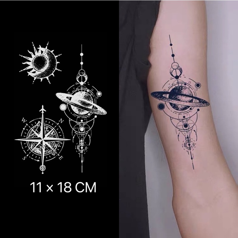Mars Tattoo Shop】NEW technology, Long Lasting 2 Weeks, Semi-Permanent tattoo,Temporary  Tattoo, tattoo Sticker, Fake Tattoo, Solar System, Sun, Compass D039 |  Shopee Philippines