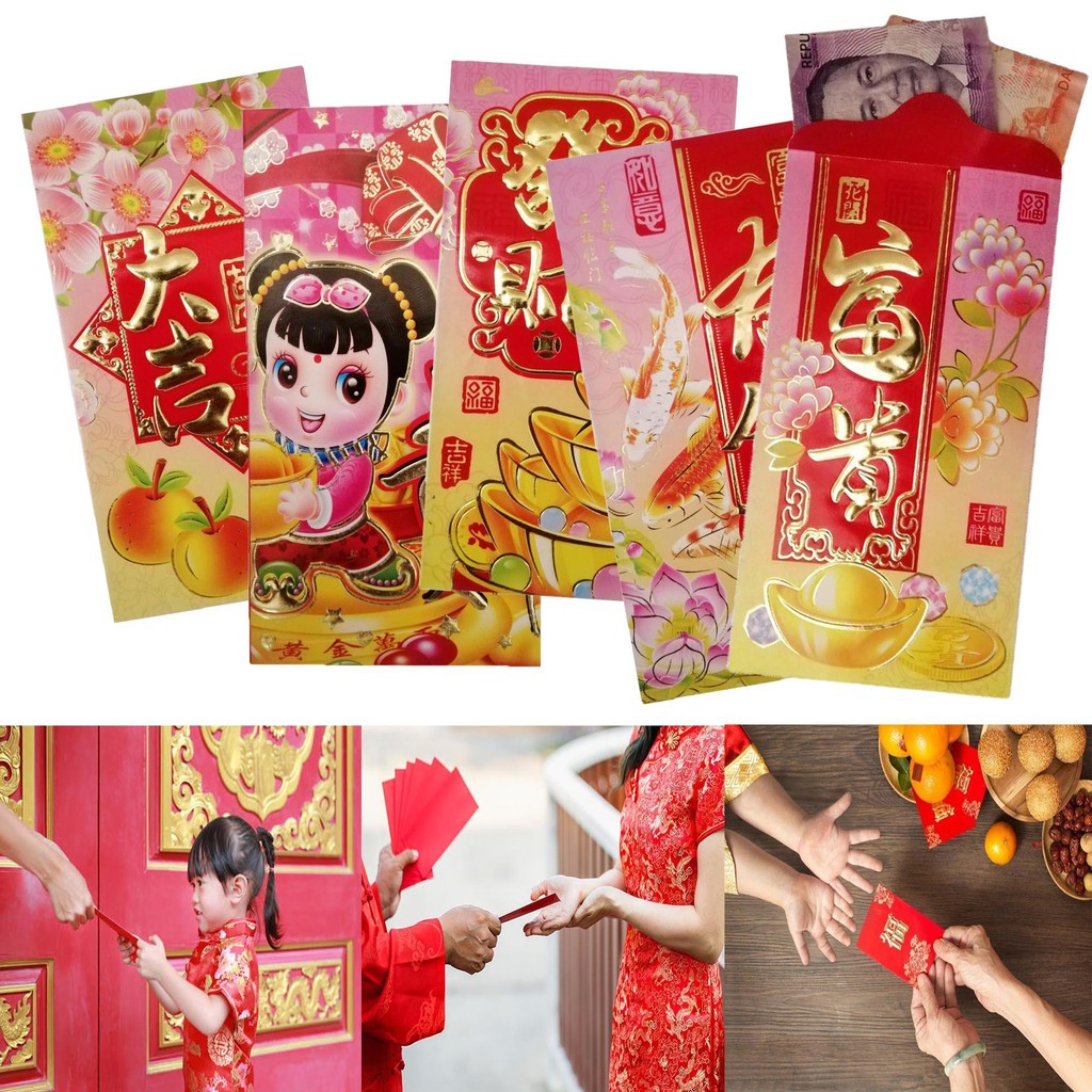 ALPHAPA 1Pc Angpao Lucky Packet Money Envelope New Year, Christmas ...