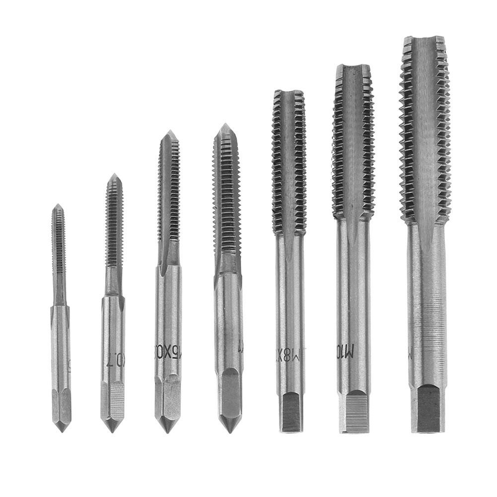 7pcs Metric Threading Drill Tap Set M3 M4 M5 M6 M8 M10 M12 Thread Plug