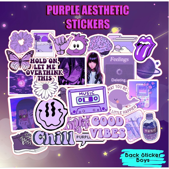10pcs Waterproof Purple Aesthetic Stickers Shopee Philippines