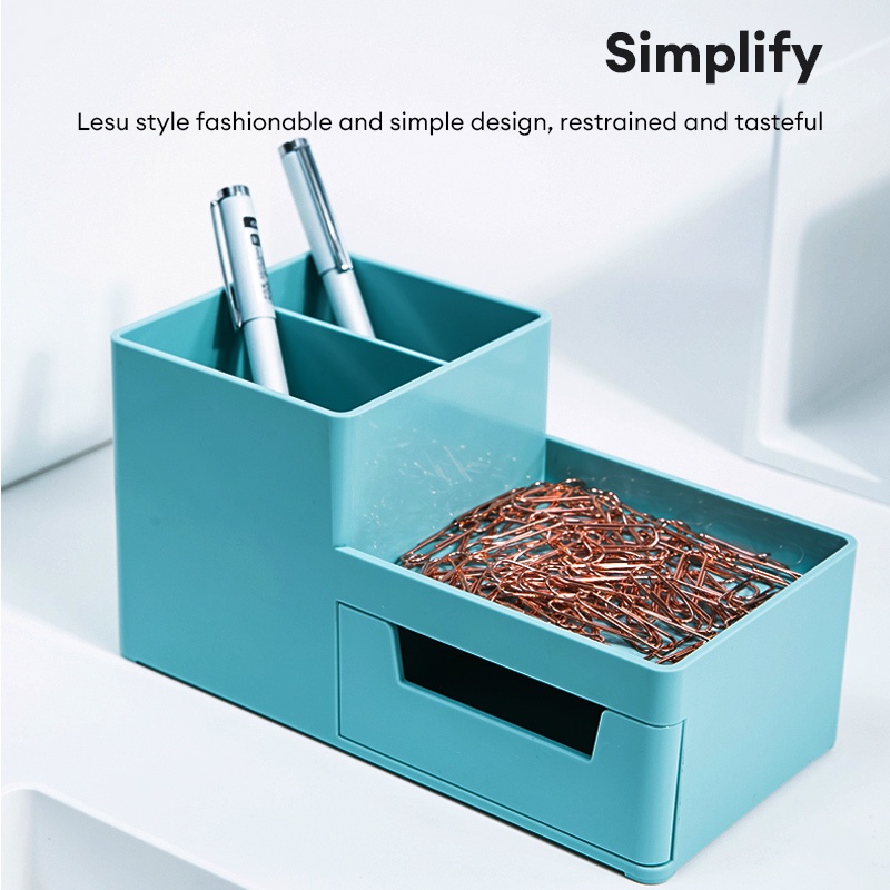 Deli 8907 Desktop Storage Box Stationery Container Pen Holder School ...